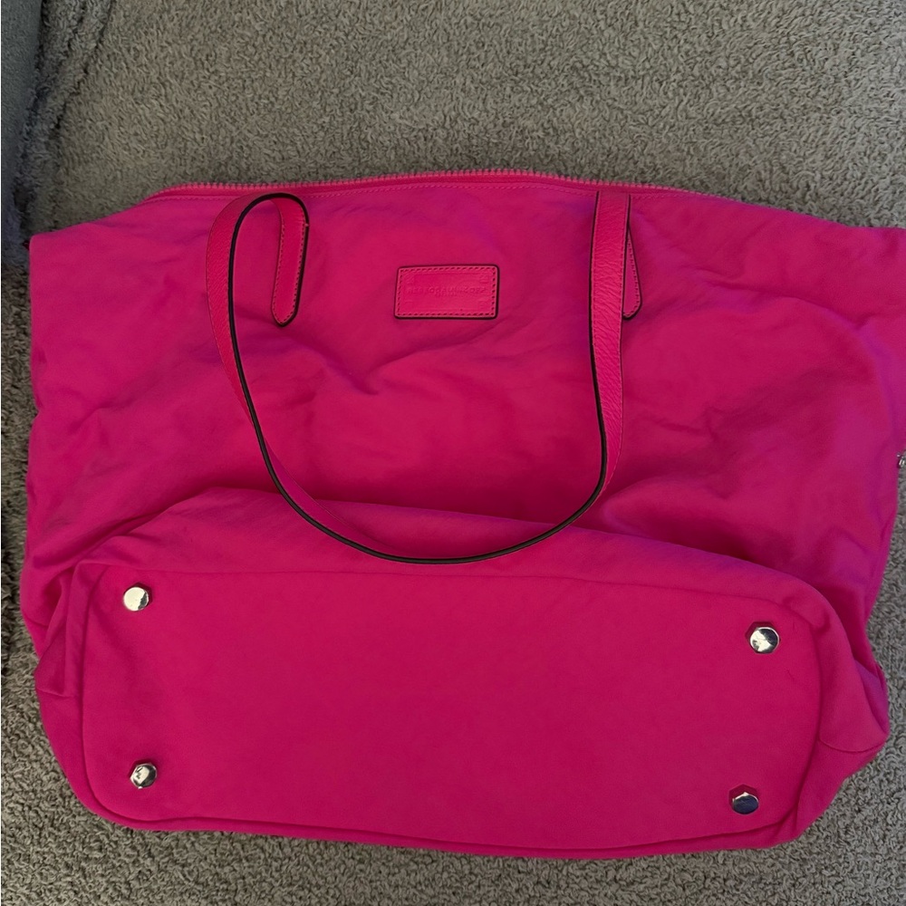 Rebecca Minkoff Pink Tote with Spacious Design and Metal Feet